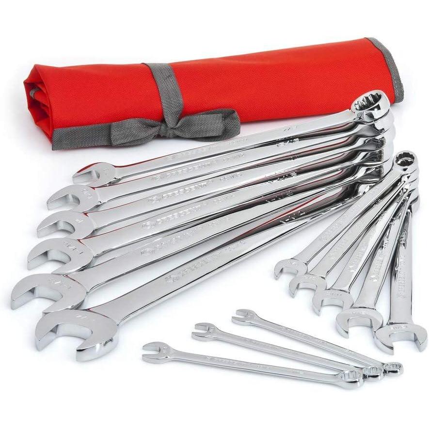 image:imageCrescent 14 Piece 12 Point SAE Combination Wrench Set with Tool Roll  CCWS4