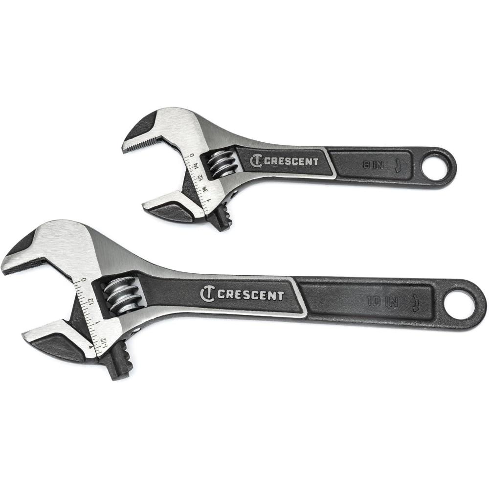 image:imageCrescent 2 Piece Wide Jaw Adjustable Wrench Set  6 amp 10  ATWJ2610VS2 piece
