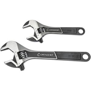 Crescent 2 Piece Wide Jaw Adjustable Wrench Set | 6″ & 10″ | ATWJ2610VS(2 piece)