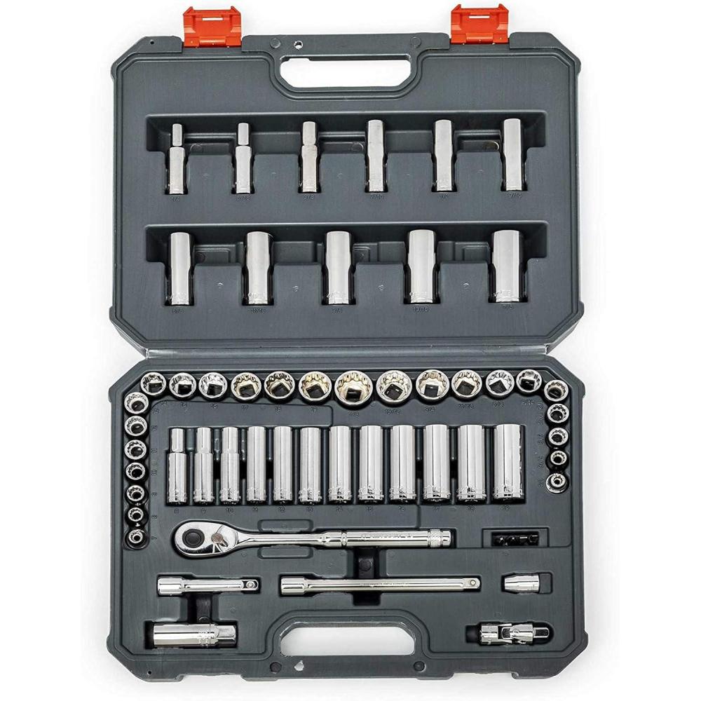 image:imageCrescent 12 Piece 14 Drive 6 Pt SAE Mechanics Tool Set  CSWS14SAE1257 Piece  New Version