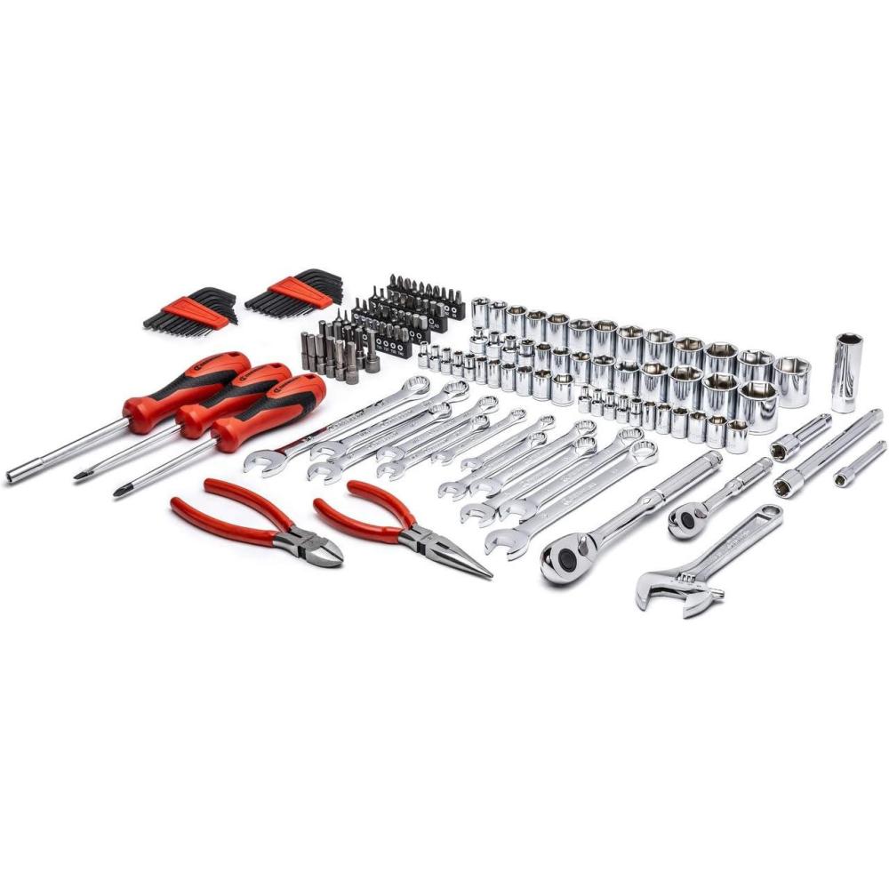 image:imageCrescent 150 Piece 14 and 38 Drive 6 Point SAEMetric Professional Tool Set  CTK150150 Piece