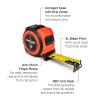 Crescent Lufkin 1-3/16 x 8m/26′ Command Control Series Yellow Clad Tape Measure – L1025CME-02(3.7 m)