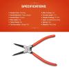 Crescent Straight Internal Snap Ring Pliers – Rings Installation & Removal Tool for Home Improvement, Repair & Mechanic Use – 7″ – 7SISRDG