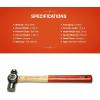 Tools Crescent – Crescent 24 Oz. Wood Ball Peen Hammer (CHWBP24)