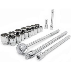 Crescent 14 Piece 3/4″ Drive 12 Point Standard SAE Mechanics Tool Set – CTK14SAEN(21 Piece SAE Set)