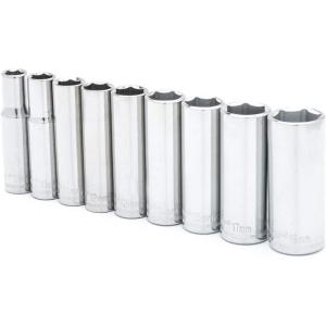 Crescent 9 Piece 3/8″ Drive 6 Point Deep Metric Socket Set – CSAS7N(One Size)