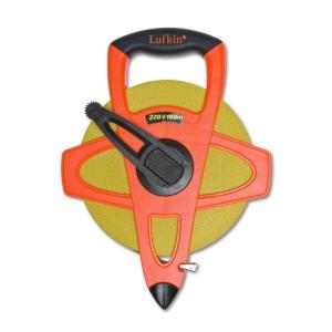 Crescent Lufkin 1/2″ x 100m/328′ Hi-Viz® Orange Fiberglass SAE/Metric Dual Sided Tape Measure – FM100CME, Orange/Black(100 m)
