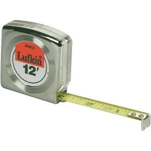 Crescent Lufkin 1/2″ x 12′ Mezurall® Chrome Case Yellow Clad Power Return Tape Measure – W9212