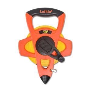 Crescent Lufkin 1/2″ x 150′ Hi-Viz Orange Engineer’s Fiberglass Tape Measure – FE150D(45.7 m)