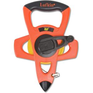Crescent Lufkin 1/2″ x 50′ Hi-Viz Orange Fiberglass Tape Measure – FE050(15.2 m)