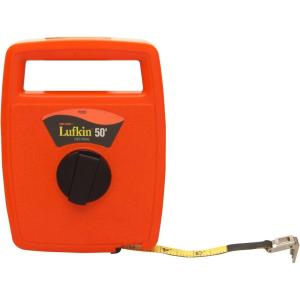 Crescent Lufkin 1/2″ x 50′ Hi-Viz® Orange Linear Engineer’s Fiberglass Tape Measure – 703D
