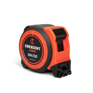 Crescent Lufkin 1-3/16 x 8m/26′ Command Control Series Yellow Clad Tape Measure – L1025CME-02(3.7 m)