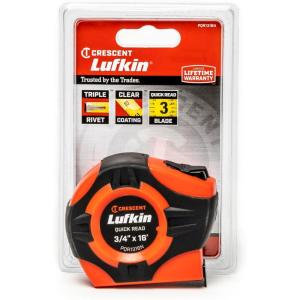 Crescent Lufkin 3/4″ x 16′ Quikread® Power Return Yellow Clad Tape Measure – PQR1316N(16 Foot Quickread)