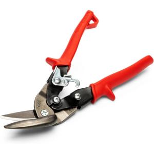 Crescent Wiss MetalMaster Offset Straight & Right Cut Aviation Snips – Heavy-Duty Metal Cutter with Spring-Loaded Return – Premium Hand Tool – M7R – 9-1/4″, Green(Left/Straight)