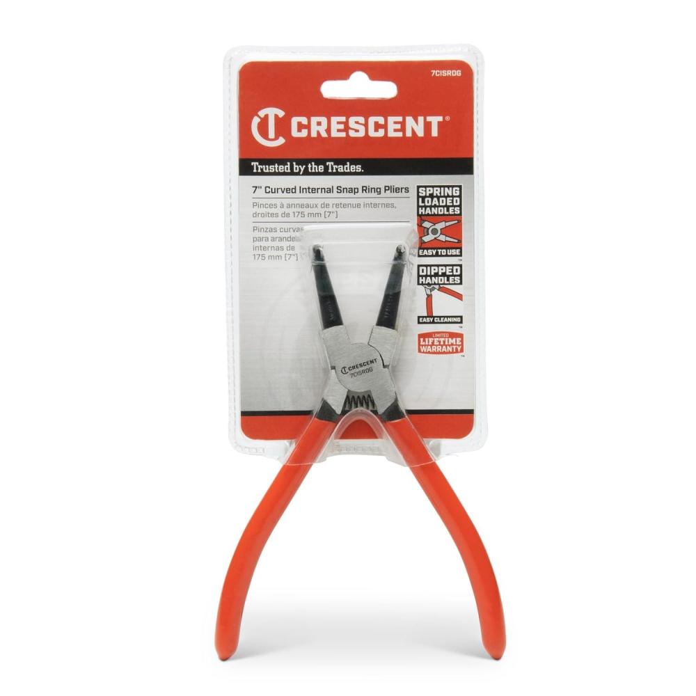 image:imageCrescent 90Degrees Internal Snap Ring Pliers  Heavy Duty Mechanic Tool for Internal Snap Rings Removal  Curved Tips  7  7CISRDG