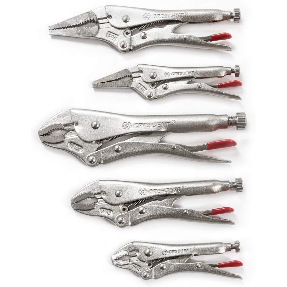 image:imageCrescent Curved Jaw Locking Pliers with Wire Cutter  3 Piece Set  Home DIY amp Professional Mechanic Hand Tool for Nuts amp Bolts Cables Wires  5 7 amp 10  CLP3SETN085 Piece