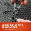 Crescent 5 Piece Snap Ring Pliers Set – Lock Ring Pliers for Internal & External Snap Rings – Removes & Installs Snap Rings – With 4 Interchangeable Heads & Dipped Handles – 7SRPS