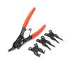 Crescent 5 Piece Snap Ring Pliers Set – Lock Ring Pliers for Internal & External Snap Rings – Removes & Installs Snap Rings – With 4 Interchangeable Heads & Dipped Handles – 7SRPS
