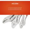 Crescent Curved Jaw Locking Pliers with Wire Cutter – 3 Piece Set – Home DIY & Professional Mechanic Hand Tool for Nuts & Bolts, Cables, Wires – 5″, 7″ & 10″ – CLP3SETN-08(3 Piece)