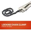 Crescent Locking Chain Clamp with 18″ Chain – Nickel-Plated Metal Clamp – Features Compound Action & Hex Key Receiver – C20CHN – 9″, Red((Pack of 1))
