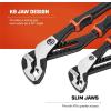 Crescent Z2 K9 V-Jaw Dual Material Tongue & Groove Plier Set – Adjustable Plier Set with 8 Jaw Positions – Premium Hand Tool Set – 2-Piece Set – RTZ2CGVSET2