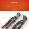 Crescent Z2 K9 V-Jaw Dual Material Tongue & Groove Plier Set – Adjustable Plier Set with 8 Jaw Positions – Premium Hand Tool Set – 2-Piece Set – RTZ2CGVSET2