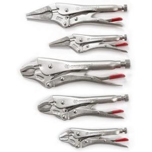 Crescent Curved Jaw Locking Pliers with Wire Cutter – 3 Piece Set – Home DIY & Professional Mechanic Hand Tool for Nuts & Bolts, Cables, Wires – 5″, 7″ & 10″ – CLP3SETN-08(5 Piece)