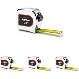 Crescent Lufkin 1-1/8″ x 25′ Chrome Case Yellow Clad Tape Measure – L925-02(10.7 m (Pack of 4))