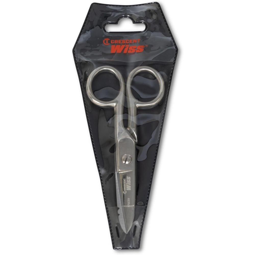 image:imageCrescent Wiss 5 Electrician Scissors with Serrated Bottom Blade  Shears for Electrical Wires  Serrated to Cut Insulation  Electrician Tools  Metal Cutting Sharp Scissors  175E5V