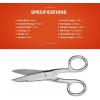 Crescent Wiss 5″ Electrician Scissors with Serrated Bottom Blade – Shears for Electrical Wires – Serrated to Cut Insulation – Electrician Tools – Metal Cutting Sharp Scissors – 175E5V