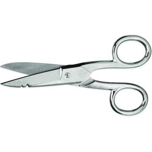 Wiss 5″ Electrician Scissors with Serrated Bottom Blade – 17500000 , Black
