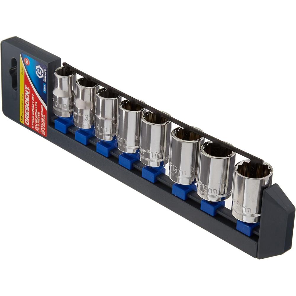 image:imageCrescent 8 Piece 12 Drive 12 Point Standard Metric Socket Set  CSAS1N