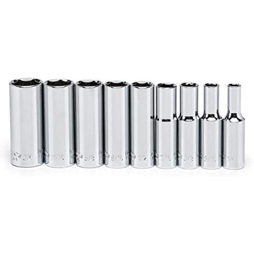 image:imageCrescent 9 Piece 38 Drive 6 Point Deep SAE Socket Set  CSAS6N