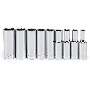 Crescent 9 Piece 3/8″ Drive 6 Point Deep SAE Socket Set – CSAS6N
