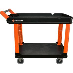 Crescent RAILWORKS 2 Shelf Industrial Utility Cart with 5″ Hard Casters | IUC2SCBM