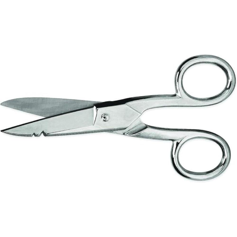 image:imageCrescent Wiss Electrician Scissors  Hot DropForged Steel Wire Cutting Scissors with File Scraper amp Double Stripping Notch  5  175E