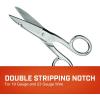 Crescent Wiss Electrician Scissors – Hot Drop-Forged Steel Wire Cutting Scissors with File, Scraper & Double Stripping Notch – 5″ – 175E
