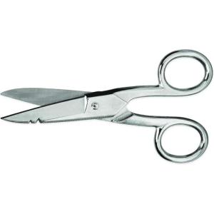 Crescent Wiss Electrician Scissors – Hot Drop-Forged Steel Wire Cutting Scissors with File, Scraper & Double Stripping Notch – 5″ – 175E