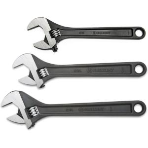 Crescent 8″ & 10″ & 12″ Adjustable Black Oxide Wrenches – Alloy Steel, Heat Treated, Corrosion Resistant, Wide Handle, Easy Adjustment