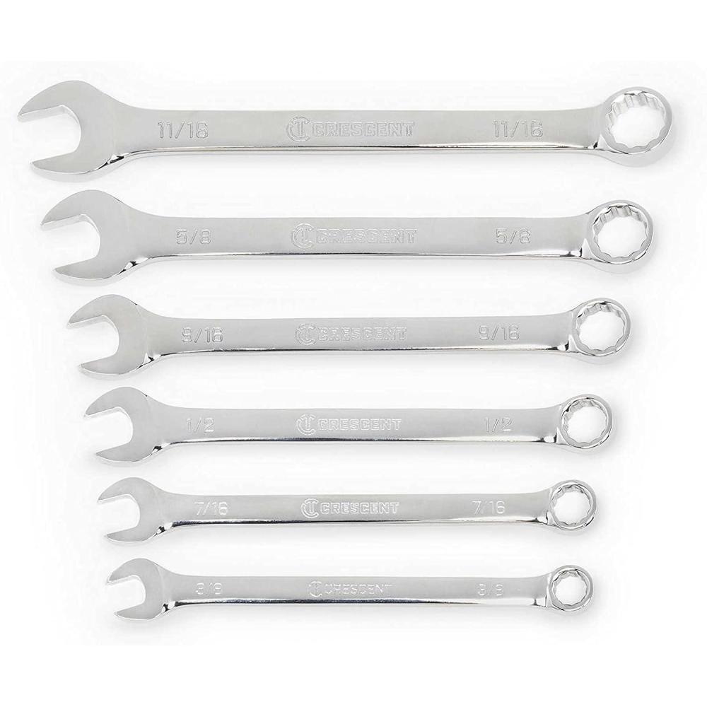 image:imageCrescent 6 Piece 12 Point SAE Combination Wrench Set  CCWS005