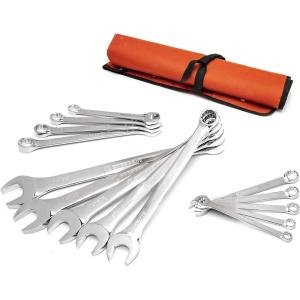 Crescent 14 Piece 12 Point SAE Combination Wrench Set with Tool Roll – CCWS4-05