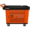 Crescent RAILWORKS 2 Shelf Industrial Utility Cart with 5″ Hard Casters and Single Door Security Panel | IUC2SCBM-1DLR(Mesh Single Door)