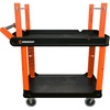 Crescent RAILWORKS 2 Shelf Industrial Utility Cart with 5″ Hard Casters and Single Door Security Panel | IUC2SCBM-1DLR(Wire Spool Holders)